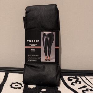Torrid Shiny Black Faux Leather Leggings